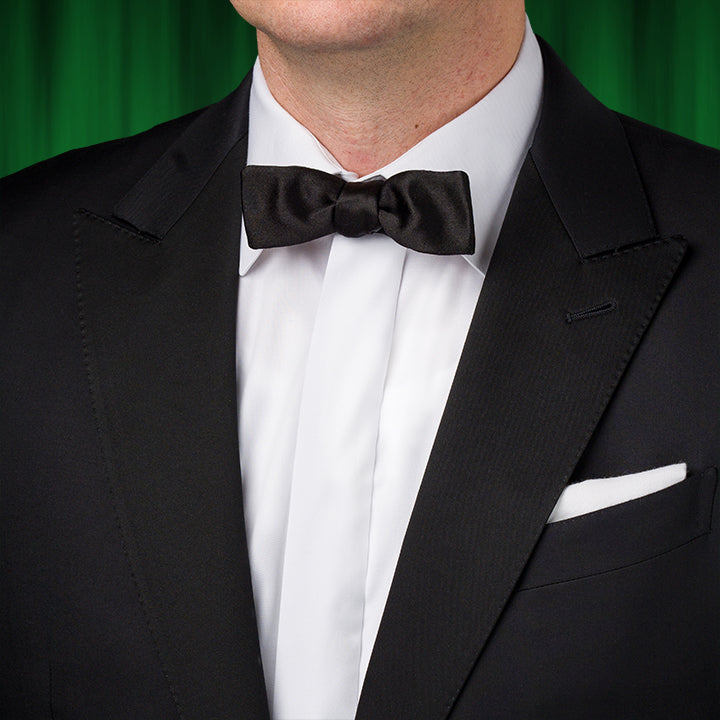 Widmann Men's Silver Sequin Bow Tie - Elastic Band, Fancy Dress Costume