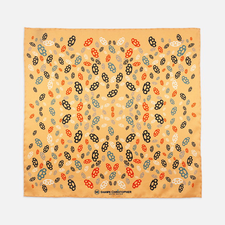 Brass Knuckles Abstract Pocket Square