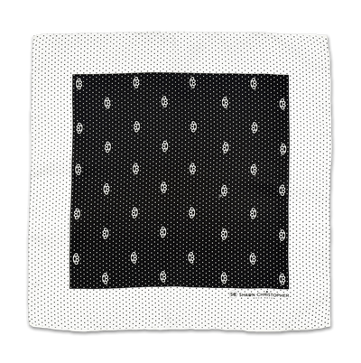Brass Knuckles Dots Pocket Square - Black and White - Shawn Christopher