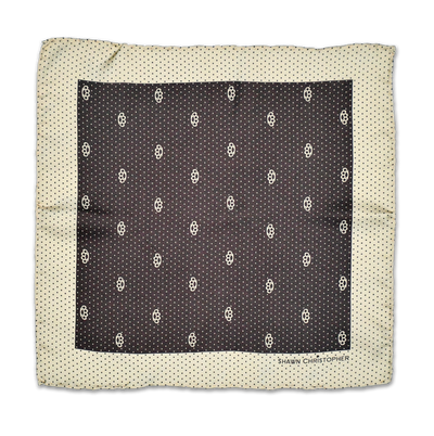 Brass Knuckles Dots Pocket Square - Brown and Tan - Shawn Christopher