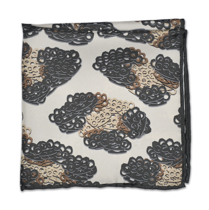 Brass Knuckles Leopard Pocket Square - Charcoal - Shawn Christopher