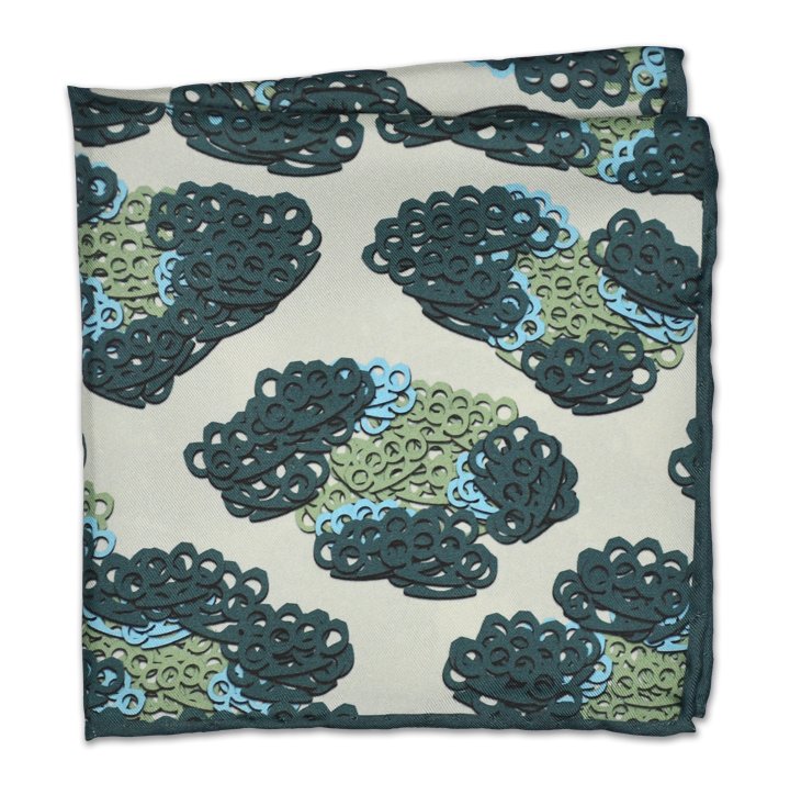 Brass Knuckles Leopard Pocket Square - Green - Shawn Christopher