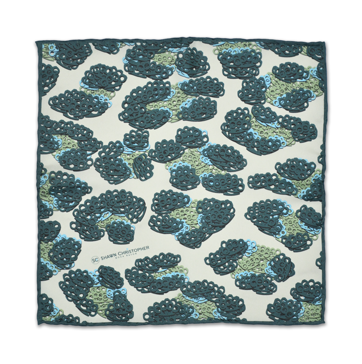 Brass Knuckles Leopard Pocket Square - Green - Shawn Christopher