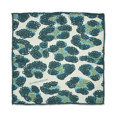 Brass Knuckles Leopard Pocket Square - Green - Shawn Christopher