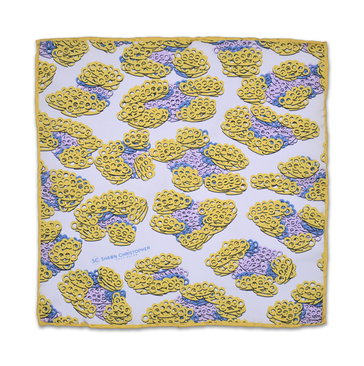 Brass Knuckles Leopard Pocket Square - Mustard - Shawn Christopher