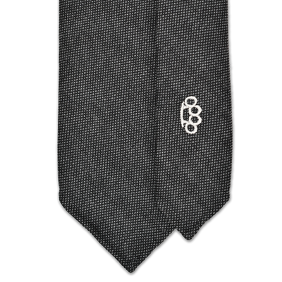 7-Fold Wool Tie - Charcoal Birdseye - Handrolled - Shawn Christopher