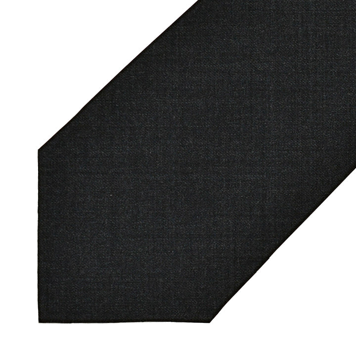 Holland & Sherry Super 140s Merino Wool - Deep Charcoal - 7-Fold Necktie