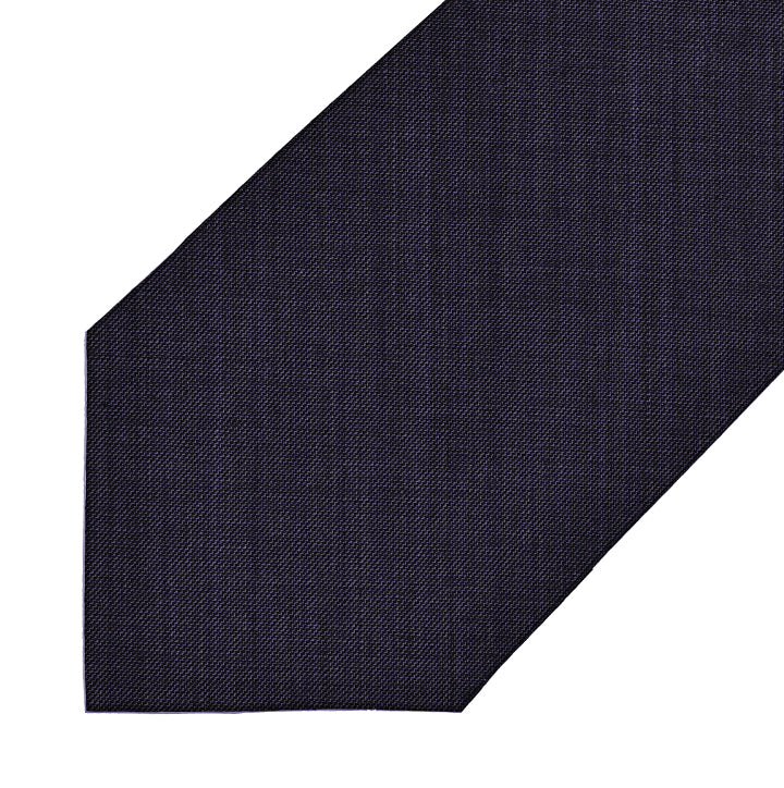 Huddersfield Super 120s Australian Wool - Grey/Purple - 7-Fold Necktie